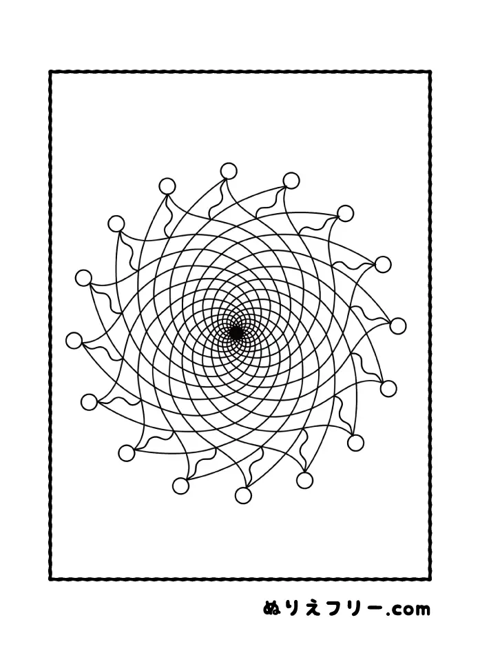 マンダラ模様05 ぬりえフリー Com